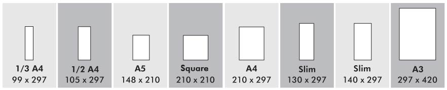 Menu Cover Sizes