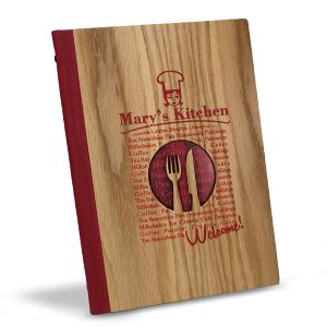 Woodpecker Χειροποίητοι Ξύλινοι Κατάλογοι Εστιατορίου με Ξυλοκοπτική και Χάραξη