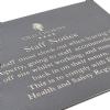 Titan engraved signs for hotels and restaurants by Menu Shop